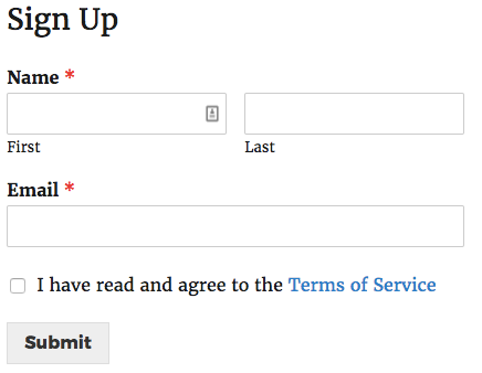 Borang Terms Of Service Data Peribadi