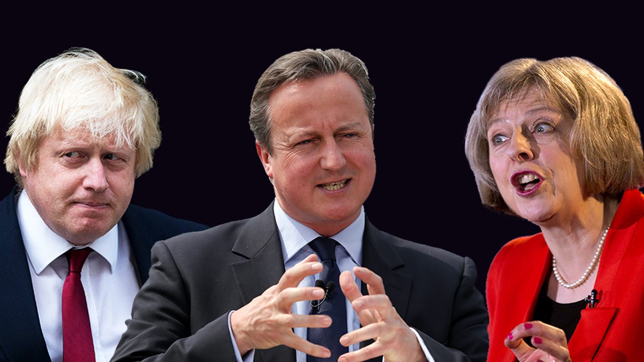 Johnson Cameron May Brexit Uk