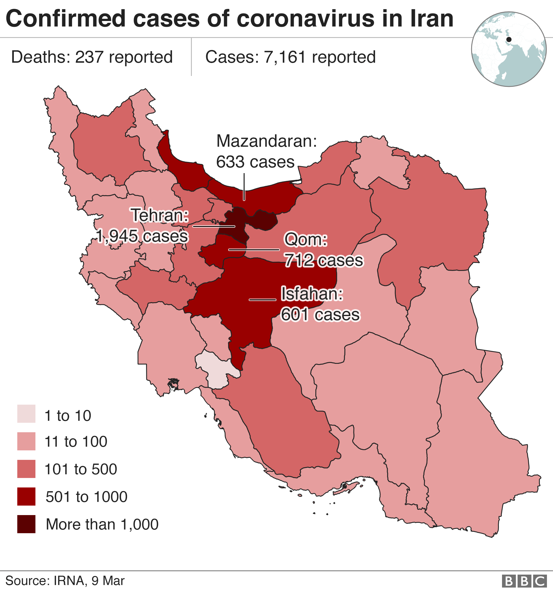 Peta Iran Covid