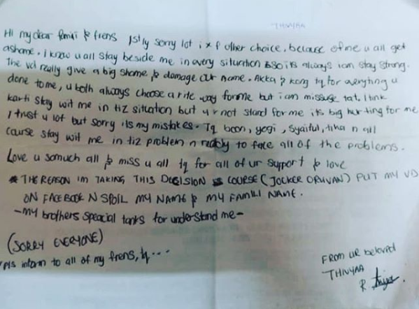 Surat Bunuh Diri Gadis Tik Tok India Buli Siber