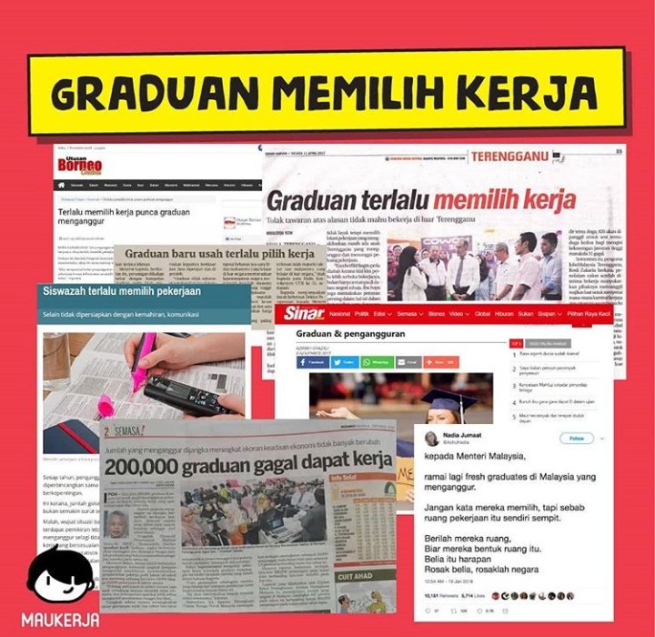 Keratan Akhbar Graduan Pilih Kerja
