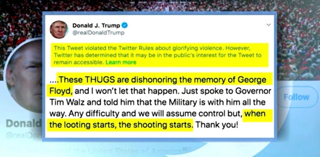 Trump Tweet Flagged George Floyd