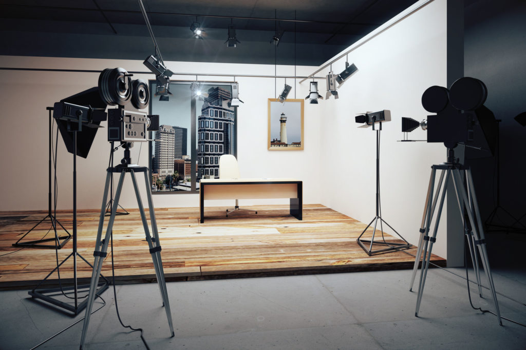 49254827 Film Studio With Cameras And Movie Equipment