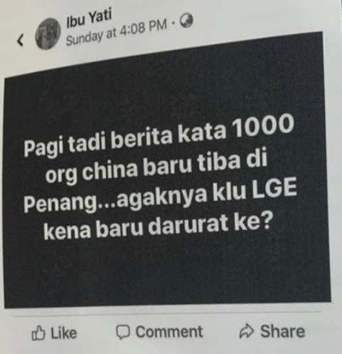 Penang Pelancong China Berita Ibu Yati