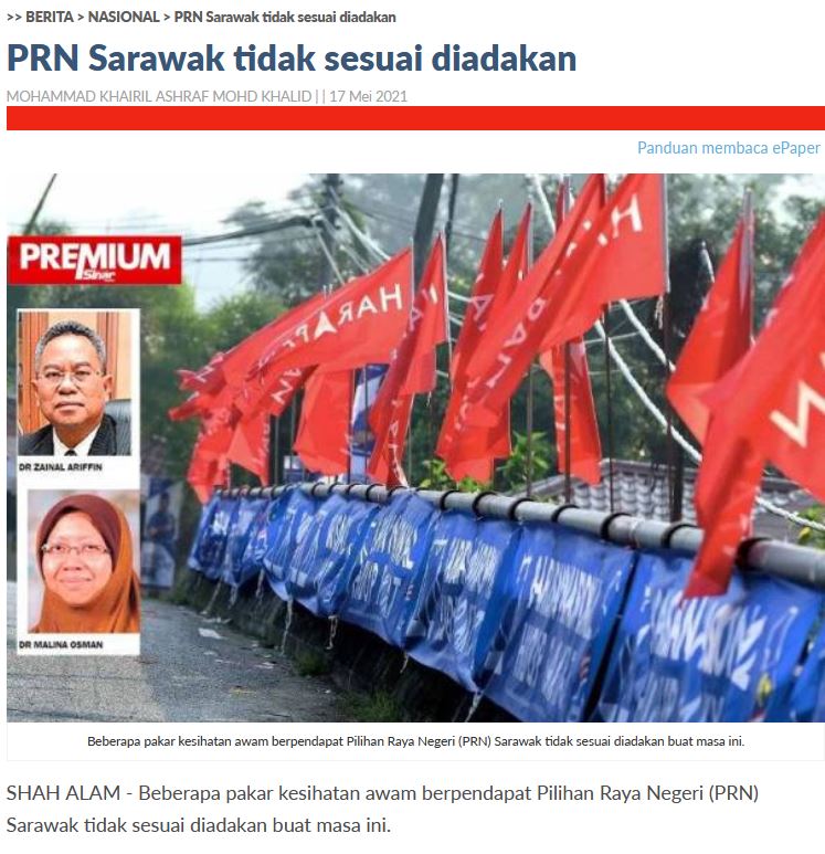 prn sarawak tak sesuai diadakan
