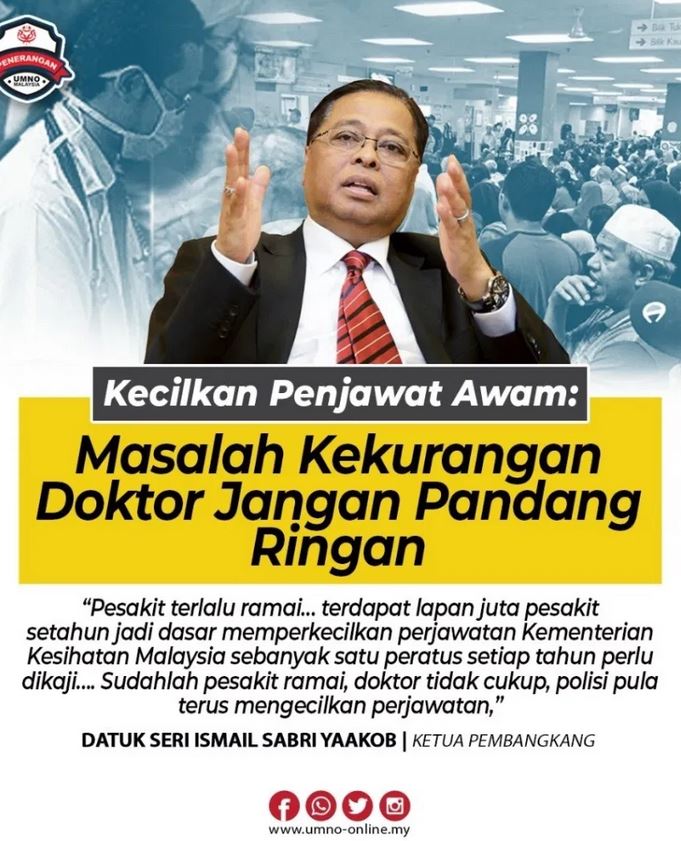 umno ismail sabri kurang doktor