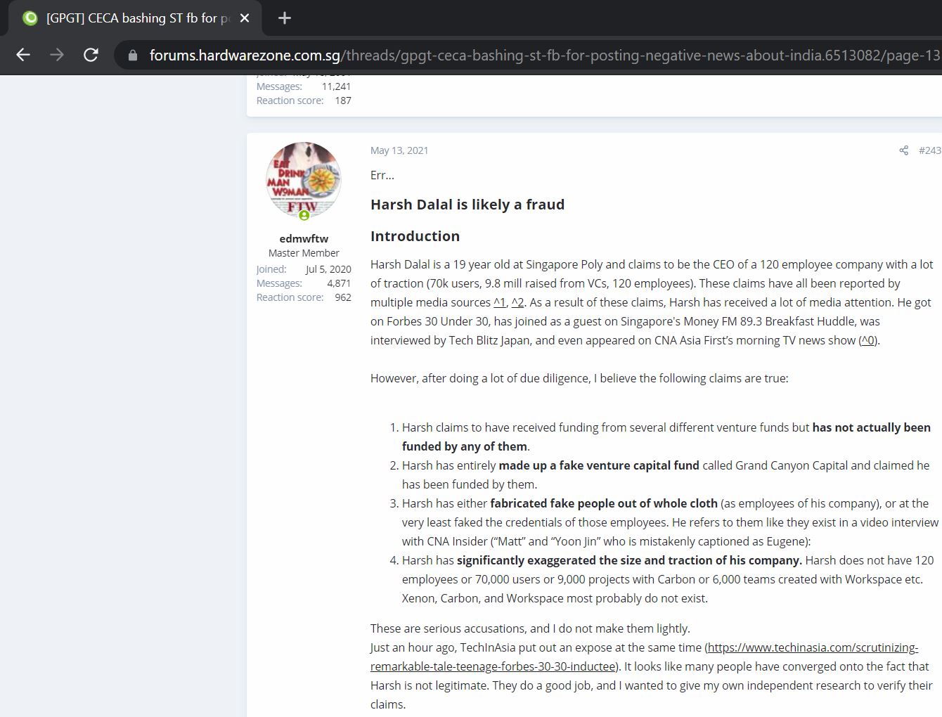 harsh dalal forum